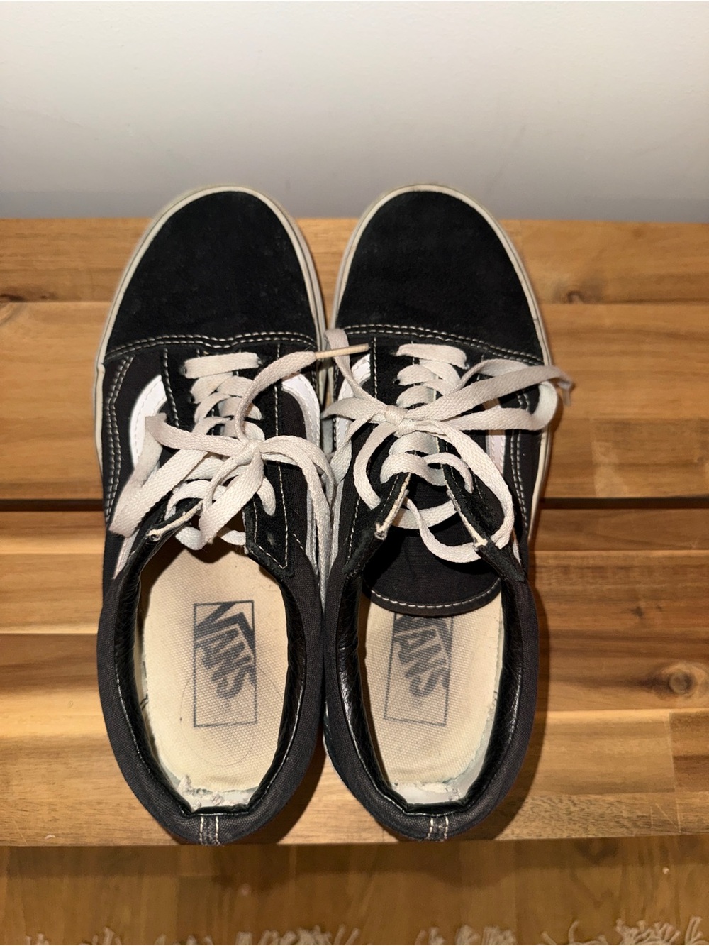Vans Black and White Old Skool Low-Top Skate Sneakers